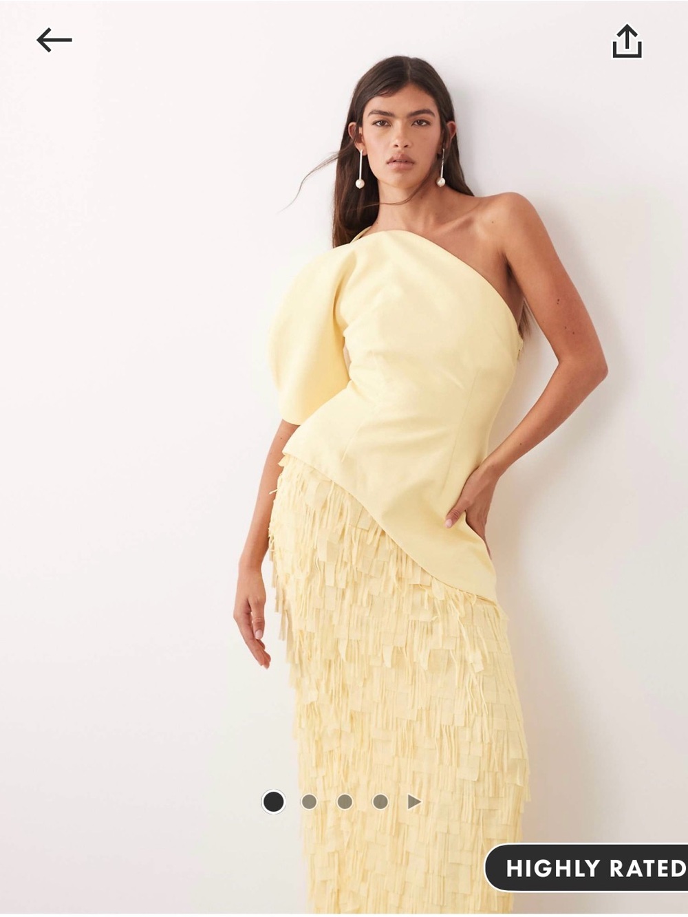 ARRANGE Sculptural one shoulder textured hybrid maxi dress in buttermilk